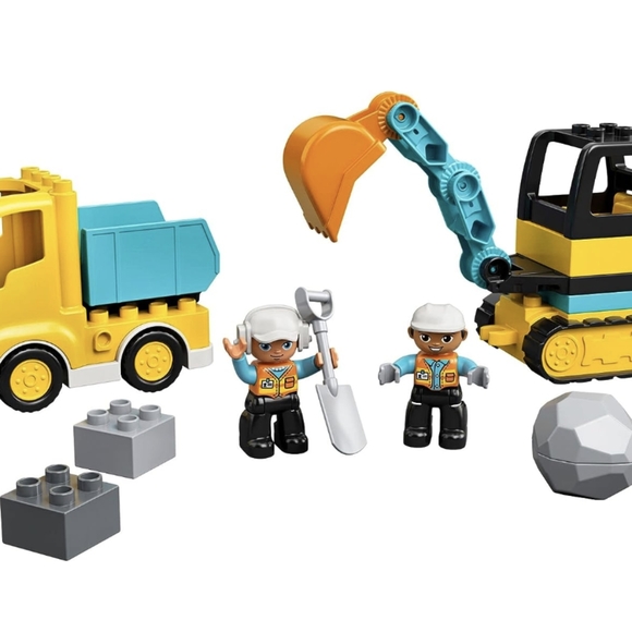 LEGO DUPLO Town Truck & Tracked Excavator Construction Vehicle 10931 Toy - Picture 4 of 9